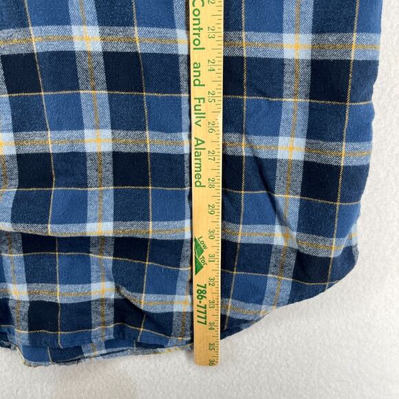 WRANGLER Sleep Shirt Womens M Flannel Nightgown Plaid Shirtdress Mid-length Blue - Picture 14 of 15